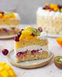 Fruits sponge cake
